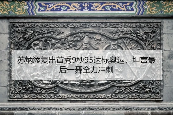 苏炳添复出首秀9秒95达标奥运，坦言最后一舞全力冲刺 - yaxin
